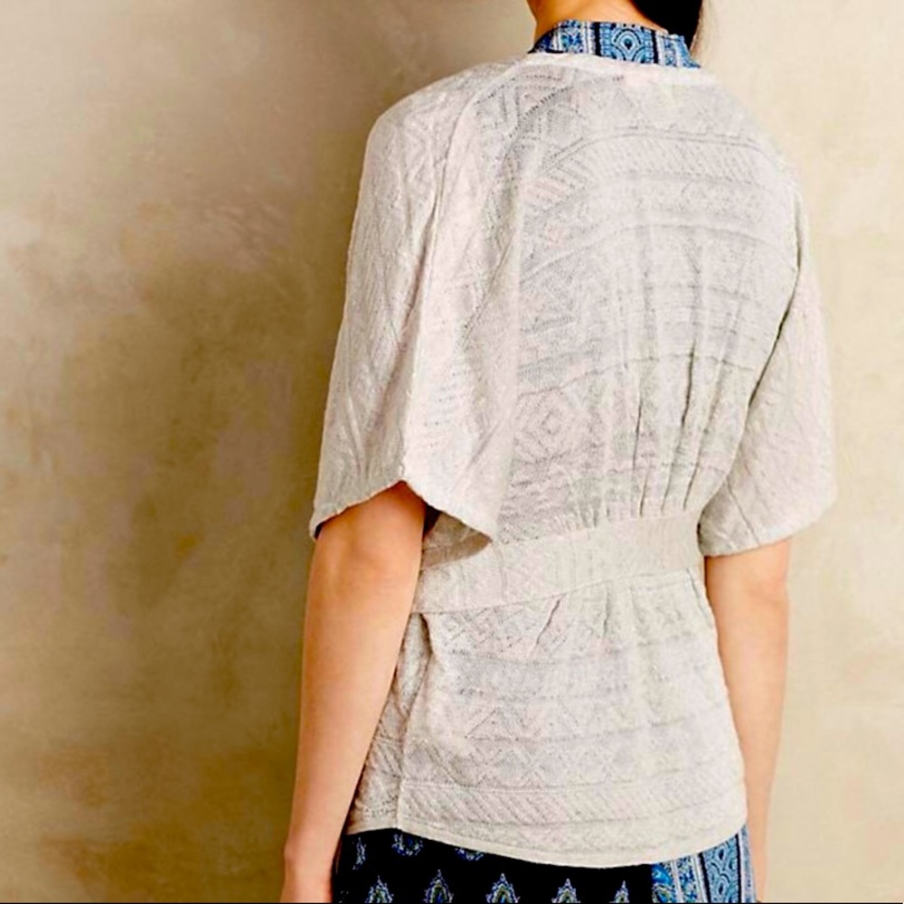 Anthropologie Pravin Tie Front Kimono Sweater Grey